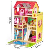 ECO TOYS drvena kućica sa bazenom i rasvetom | ePonuda.com