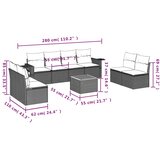  9-dijelni set vrtnih sofa od poliratana s jastucima sivi | shoptok.hr