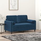 vidaXL Okrasna blazina 2 kosa modra Ø15x50 cm žamet Cene