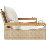  Klupa za ljuljanje s jastucima bež 109x62x40 cm od poliratana | shoptok.hr