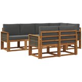 vidaXL Zunanja garnitura za sedenje 7 pcs Naravna in antracitna, (5000281894) | Shoptok.si