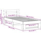 Krevetna konstrukcija Voštano smeđa 75 x 190 cm Borova drva | shoptok.hr