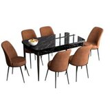 Hanah home Hanah Kućni set Trpezarijski sto i 6 stolica Han, Terakota | Eponuda.ba