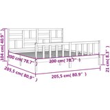 vidaXL Posteljni okvir brez vzmetnice 200x200 cm trdna borovina | Shoptok.si