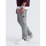 Ombre Men's pants with cargo pockets and leg hem - grey | Eponuda.ba
