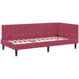  Kutni okvir kreveta Vinska crvena 100 cm x 200 cm Baršun | shoptok.hr