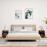 vidaXL Nočna omarica z LED lučkami 2 kosa dimljeni hrast 40x39x48,5 cm | Shoptok.si