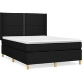  Box spring postelja z vzmetnico črna 140x200 cm blago, (20726007) | Shoptok.si