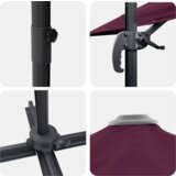 vidaXL Kantilever Suncobran Bordo Crvena Poliester, Čelik Velik | shoptok.hr