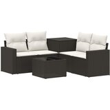  Set sofe 6 kom. Crna i krem-bijela Poli Rattan i čelik | shoptok.hr