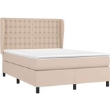  Box spring postelja z vzmetnico kapučino 140x200cm umetno usnje, (20896428) | Shoptok.si