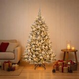  Umjetno božićno drvce s kuglicama 150 cm 150 LED lampica - Zelena i bijela 150 cm s LED žaruljama i bijelim kuglicama | shoptok.hr