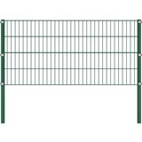 vidaXL panel za ogradu sa stupovima željezni 11,9 m zeleni | shoptok.hr