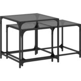  The Living Store Klubske mizice 2 kosa s črno stekleno površino jeklo - Komplet Mizic, (21496606) | Shoptok.si