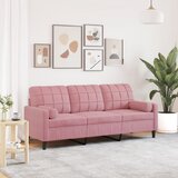 vidaXL Kavč trosed z okrasnimi blazinami roza 180 cm žamet Cene