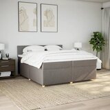  Krevet s oprugama i madracem smeđesivi 200x200 cm od tkanine | shoptok.hr