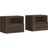  The Living Store Stenska nočna omarica 2 kosa rjav hrast 45x30x35 cm - Stenska Omarica, (21496396) | Shoptok.si