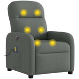 vidaXL Električni masažni naslanjač temno sivo blago | Shoptok.si