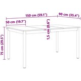  Jedilna miza Bela 150 x 90 x 75 cm Masivno borovo les, (5000268938) | Shoptok.si