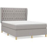 Maison Chic Box spring posteljni - Vzmetna postelja z vzmetnico svetlo siv 140x190 cm blago SL7532, (21900212) | Shoptok.si