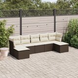  7-dijelni set vrtnih sofa od poliratana s jastucima smeđi | shoptok.hr