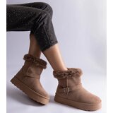 Gemre Brown insulated snow boots adorned with fur Iglesia | Shoptok.si