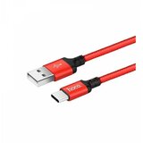 Hoco podatkovni kabel Type C na USB 1m 3A rdeč pleten Cene