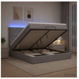  Krevet od pjene s madracem i LED-om Svjetlosiva 140 x 190 cm - Svjetlosiva 140 x 190 cm Dizajn s rombovima | shoptok.hr