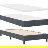 Box Spring Krevet s Madracem &amp LED Tamno Siva 90x200 cm Baršun | shoptok.hr