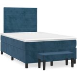 Maison Chic Box spring postelja - Vzmetna postelja z vzmetnico temno modra 120x200 cm žamet SL20659, (21893734) | Shoptok.si