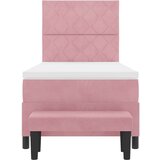 Box Postelja z vzmetnico z vzmetnico Roza 100 x 200 cm Žamet, (5000126896) | Shoptok.si