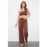 Trendyol Brown Woven 100% Cotton Blouse and Trousers Set Cene