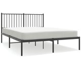 Maison Chic Kovinski Posteljni okvir - Dvoposteljna postelja - Zakonska postelja z vzglavjem črn 135x190 cm, (21692761) Cene