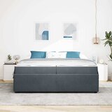  Krevetna konstrukcija Tamno siva 200 x 200 cm tkanina | shoptok.hr