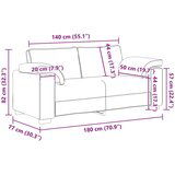  Kavč za dva Taupe 140 cm Tkanina, (22054625) | Shoptok.si