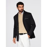 Ombre Men's knitted jacket with a fitted cut - black Cene
