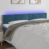 vidaXL LED posteljno vzglavje temno modro 160x5x78/88 cm žamet Cene