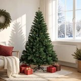  Umjetno božićno drvce s nogom 180 cm PVC i metal Zelena - Zelena 180 cm bez LED svjetala | shoptok.hr