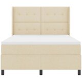  LED Box Spring Krevet s uzglavljem Krema 160 x 200 cm tkanina | shoptok.hr