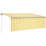  Automatska tenda s roletom i senzorom LED 4 x 3 m žuto-bijela | shoptok.hr