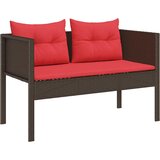  Sjedeća garnitura za vrt 6 kom. Smeđa i crvena poliratan 84 x 45 x 35 cm | shoptok.hr
