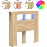 Maison Chic led posteljno vzglavje - vzglavna omarica - nočna omarica sonoma hrast 100x18,5x103,5 cm inž. les, (21708728) Cene