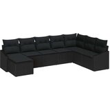 8 komadni vrtni blagovaonski set s jastučićima crni poli ratan | shoptok.hr
