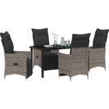  Vrtni set za objed 5 kom. Siva poliratan | shoptok.hr