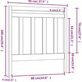  Uzglavlje za krevet sivo 95 x 4 x 100 cm od masivne borovine | shoptok.hr