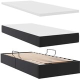 Krevet s madracem i skladištem Crna 90 x 200 cm Lažna koža | shoptok.hr