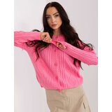 Fashion Hunters Pink knitted sweater with buttons Cene