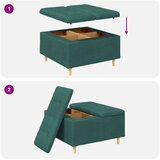  Shranjevalna tabureta Temno zelena 80 x 80 x 45 cm blago, (5000208385) | Shoptok.si