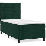 Box spring krevet s madracem tamnozeleni 80 x 200 cm baršunasti | shoptok.hr