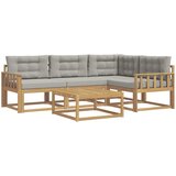  Set vanjskih sofa 5 kom. Bijela i svjetlosiva Poliester Slike